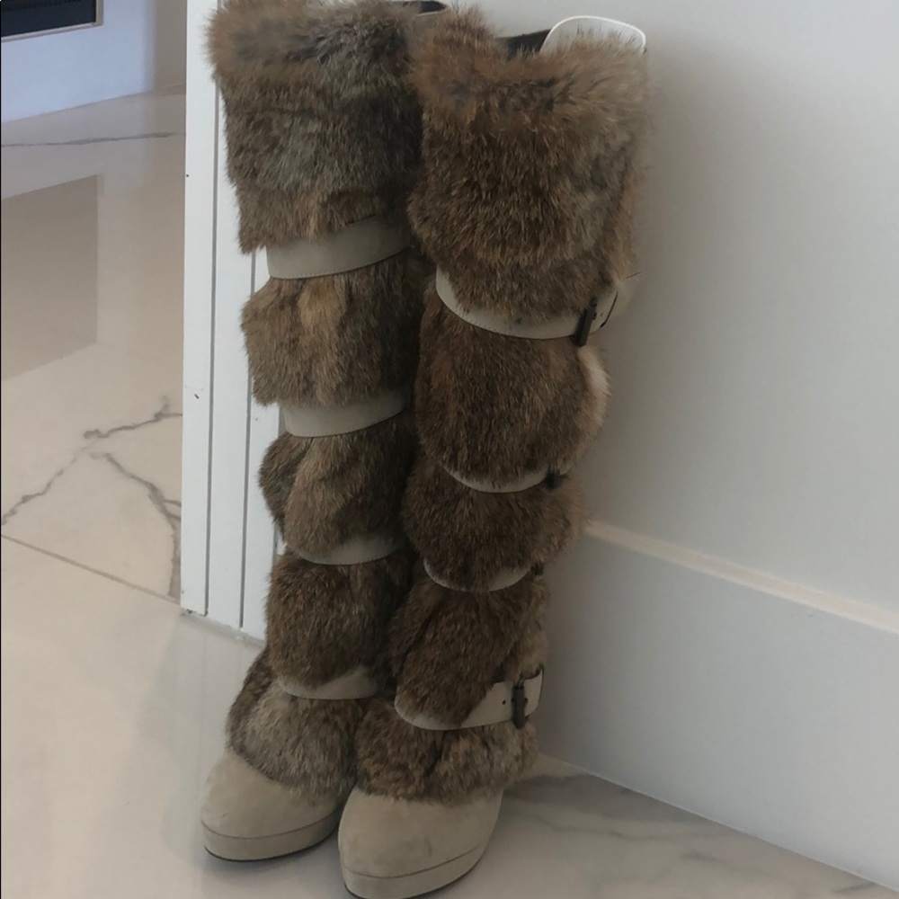Italian rabbit fur boot